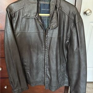 Tommy Hilfiger Men's Dark Brown Leather Jacket